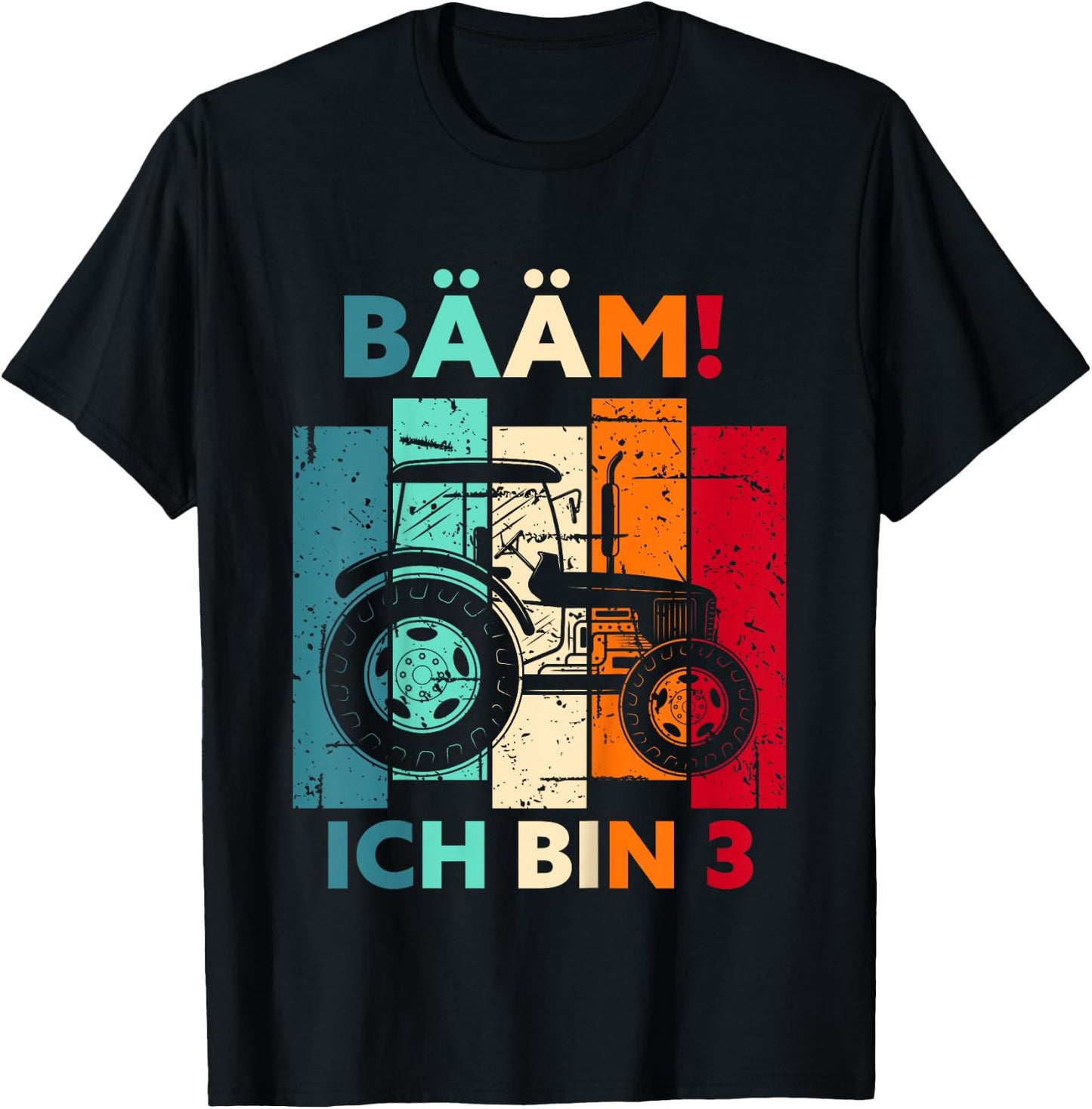 Bääm! Ich Bin 3 Jahre DREI Junge 3. Geburtstag Traktor T-Shirt - T-Shirt | Black