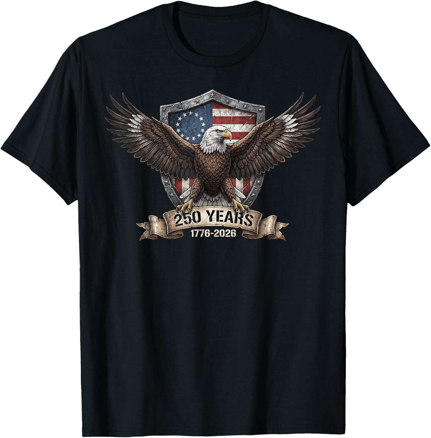 250th Anniversary Patriotic USA T-Shirt - T-Shirt | Black