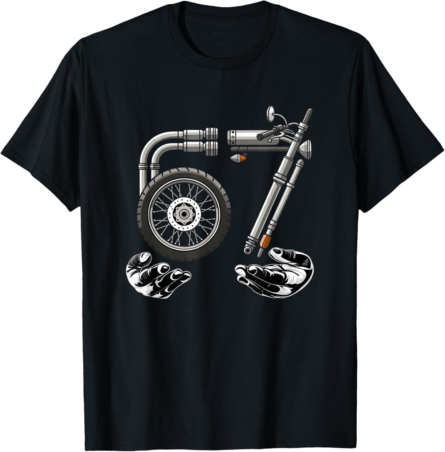 67 Meme Motorrad Six eeven T-Shirt - T-Shirt | Black