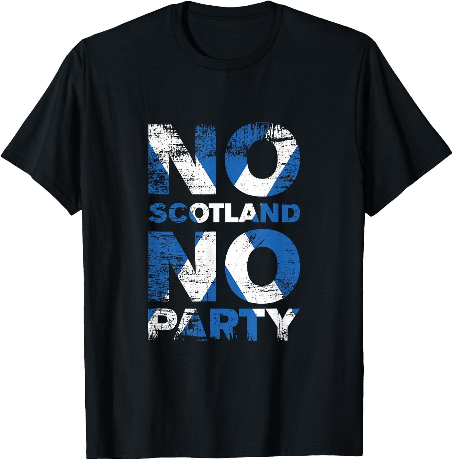Schottisches Banner Fan Schottland Flagge Retro No Scotland No Party T-Shirt - T-Shirt | Black