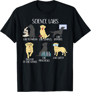 Funny Labrador Retriever Science Labs Teacher Lab Dog Lover T-Shirt - T-Shirt | Black