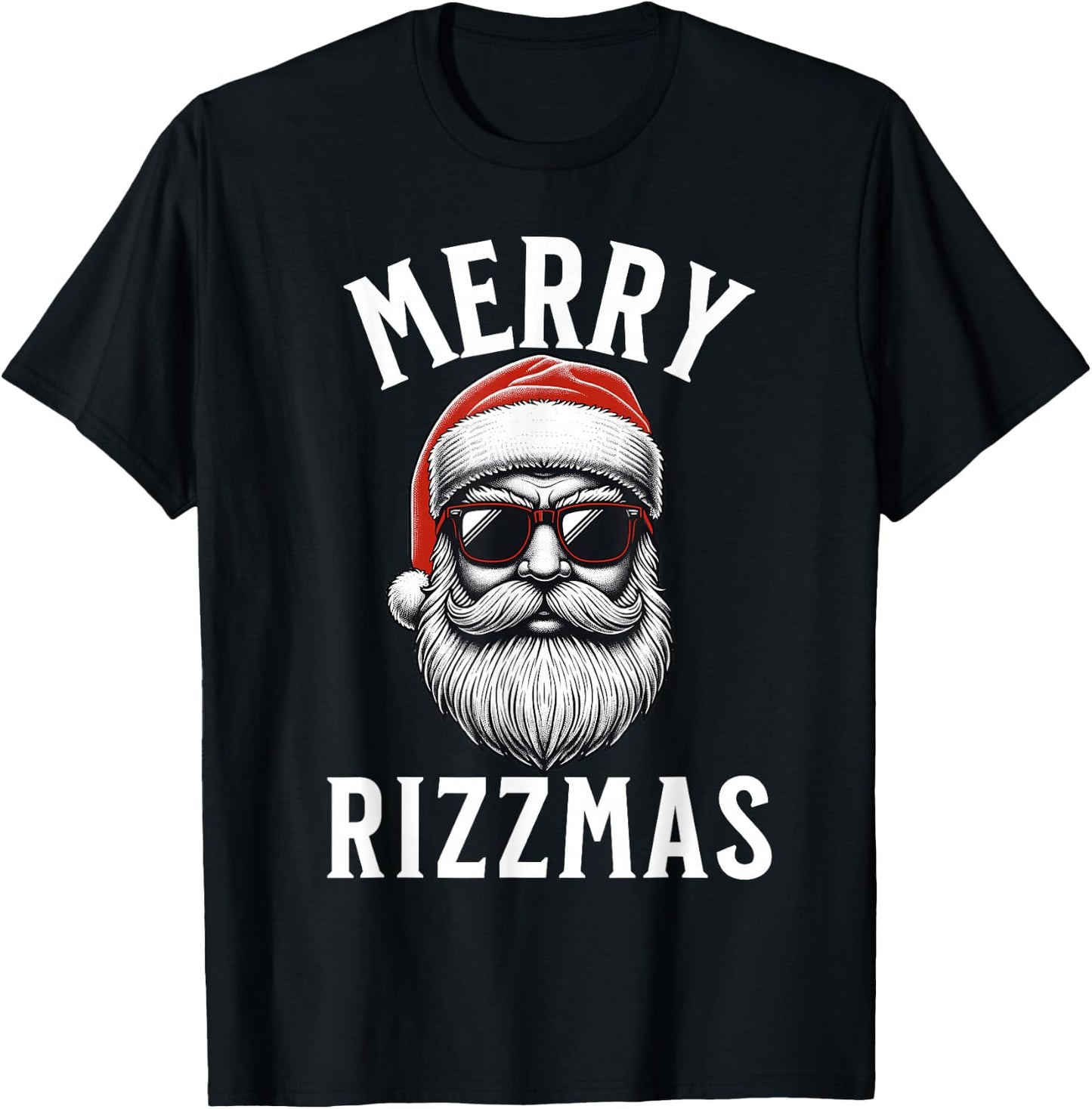 Merry Rizzmas Funny Christmas Teen Boys Kids Men Silly Santa T-Shirt - T-Shirt | Black