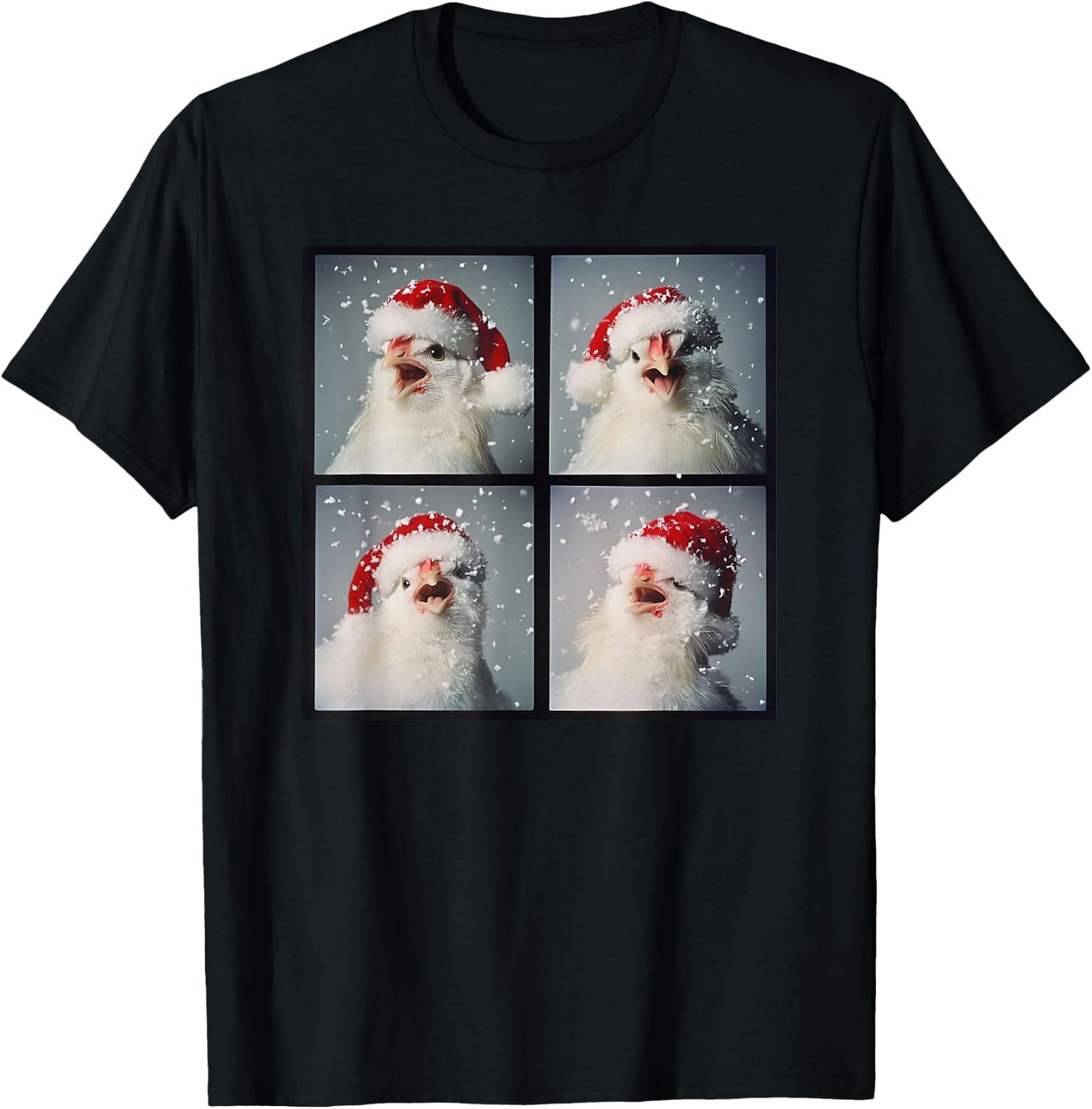 Chicken Farm Bird Men Kids Women Christmas Silkie Chicken T-Shirt - T-Shirt | Black