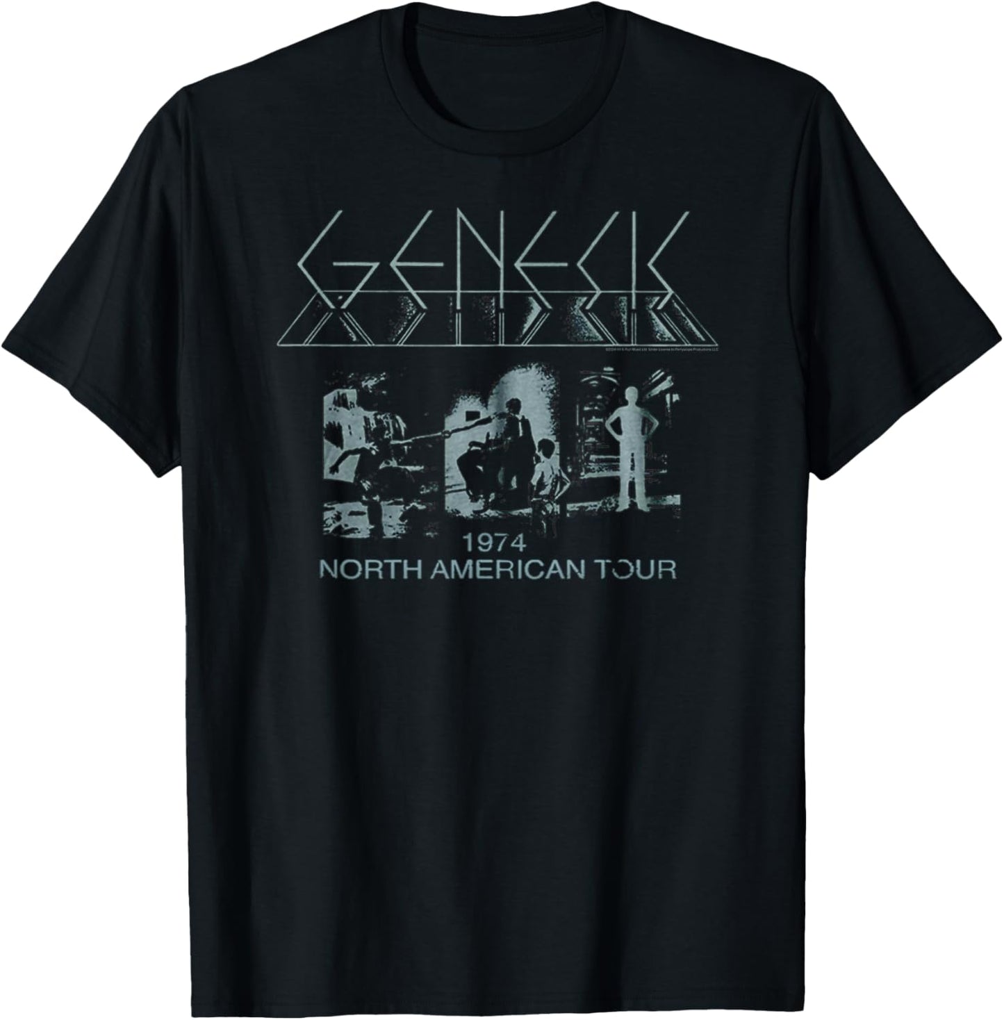 Genesis North American Tour 74 Rock Band Music , black T-Shirt - T-Shirt | Black