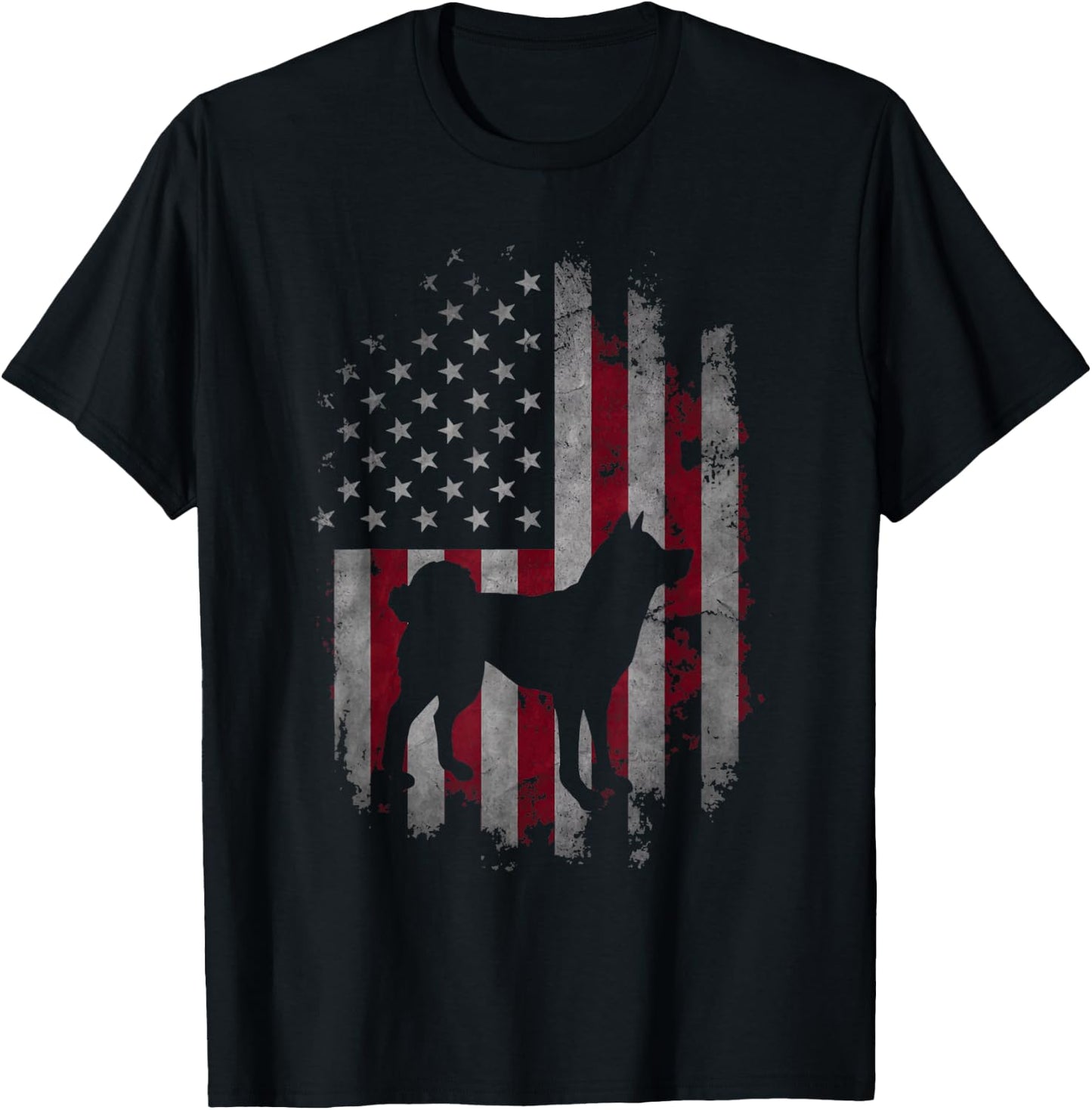 Patriotic Akita - USA American Flag Dog Trainer Canine Lover T-Shirt - T-Shirt | Black