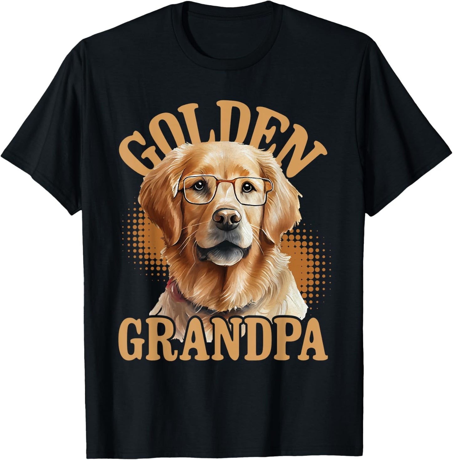 Golden Grandpa - American Flag Dog Owner Canine Lover Women Men T-Shirt - T-Shirt | Black