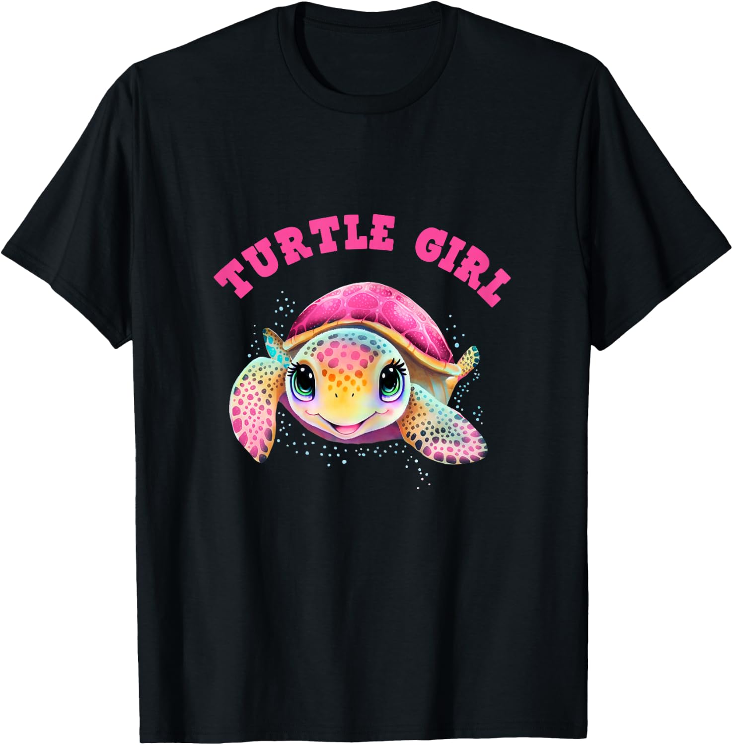 Turtle Girl, Earth Day Outfit for Girls, Girls Turtle , black T-Shirt - T-Shirt | Black