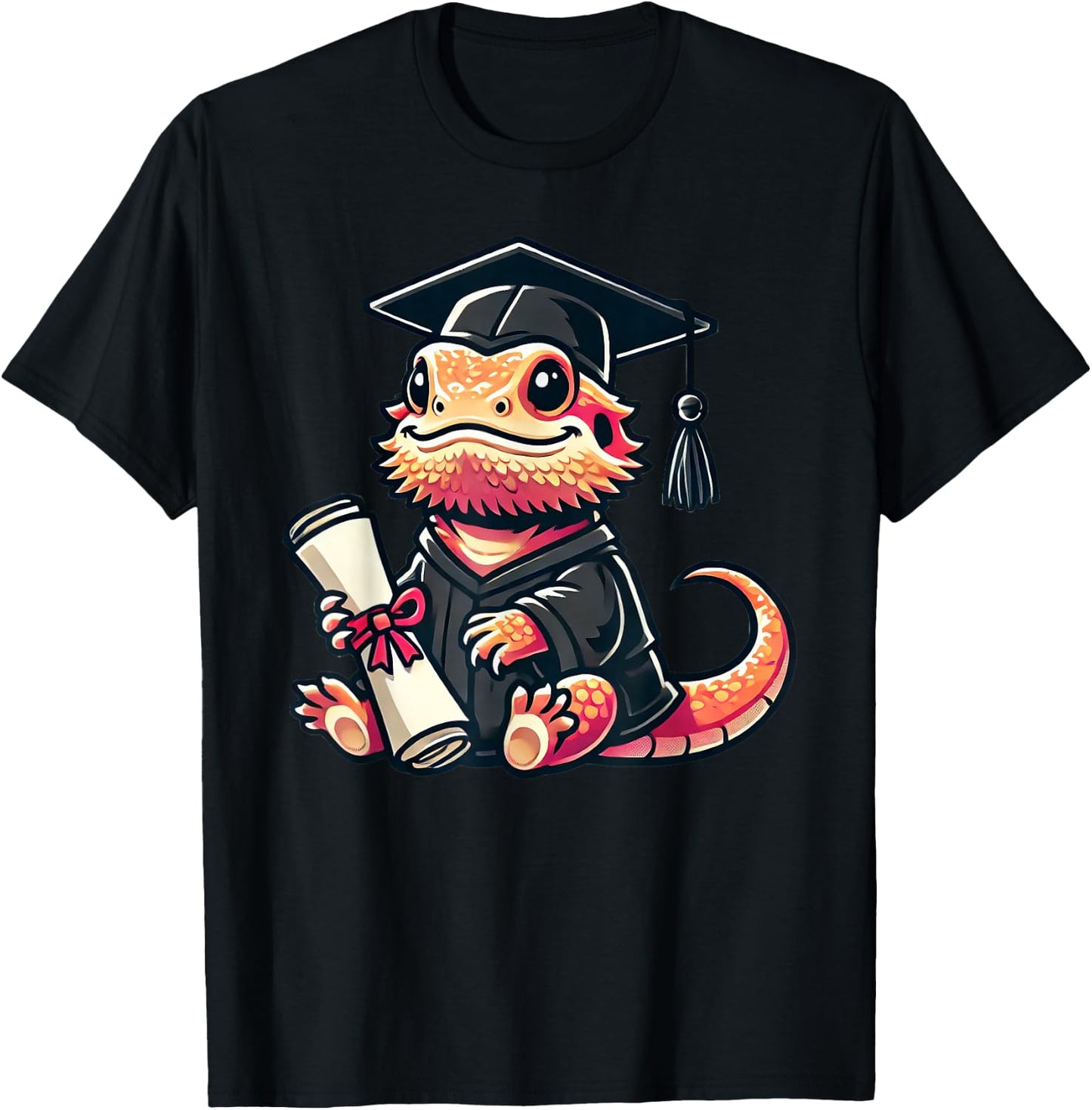 Cute Bearded Dragon Graduation T-Shirt - T-Shirt | Black