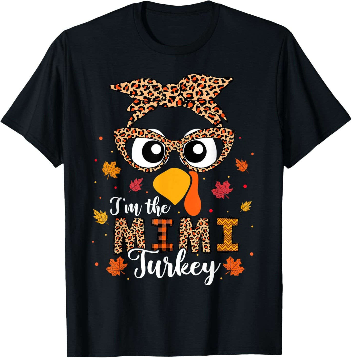 I'm the Mimi Turkey Matching Family Thanksgiving 2024 T-Shirt - T-Shirt | Black