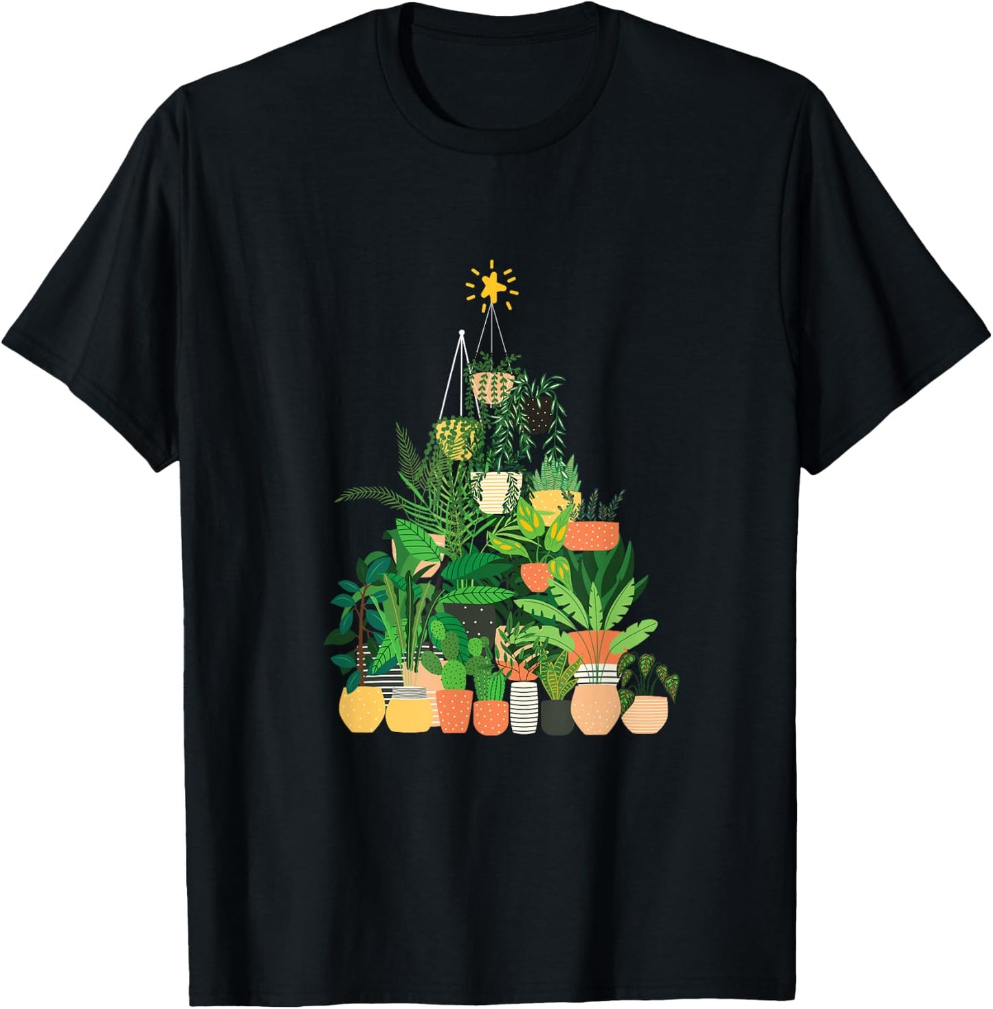 Gardening Potted Plant Christmas Tree T-Shirt - T-Shirt | Black