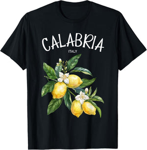 Calabria Lemon Art Italian Fruit Lover Italy Vintage Italia T-Shirt - T-Shirt | Black