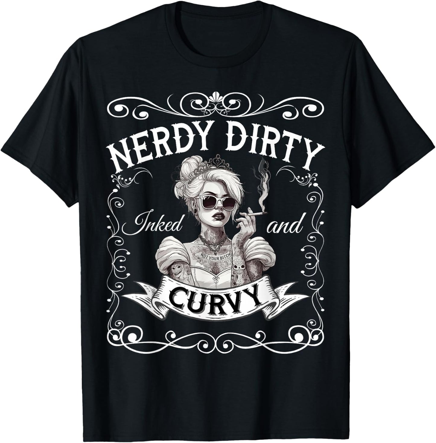 Princess Tattooed and Curvy , black T-Shirt - T-Shirt | Black