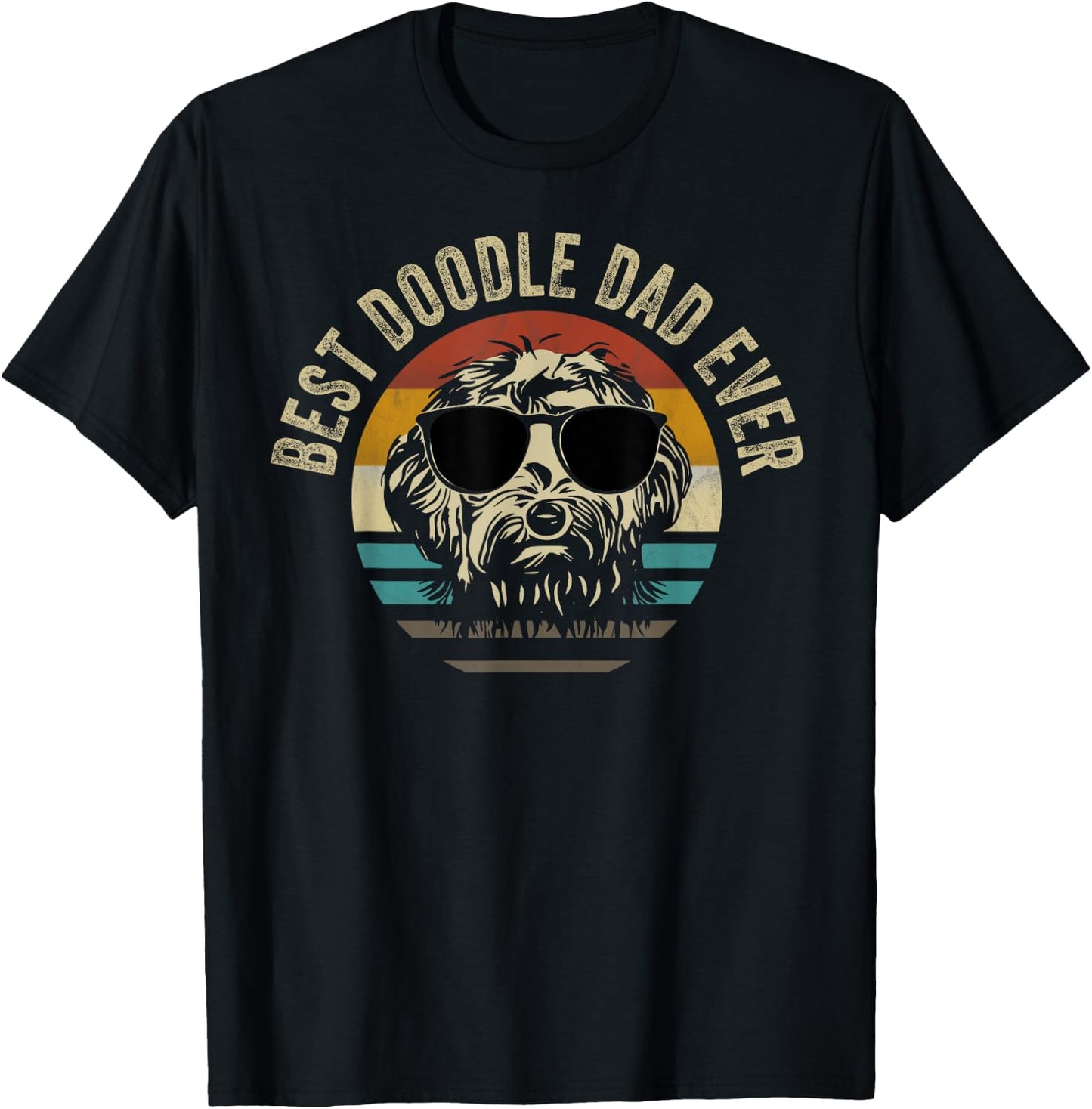 Best Doodle DAD ever Goldendoodle dog Retro Gift T-Shirt - T-Shirt | Black