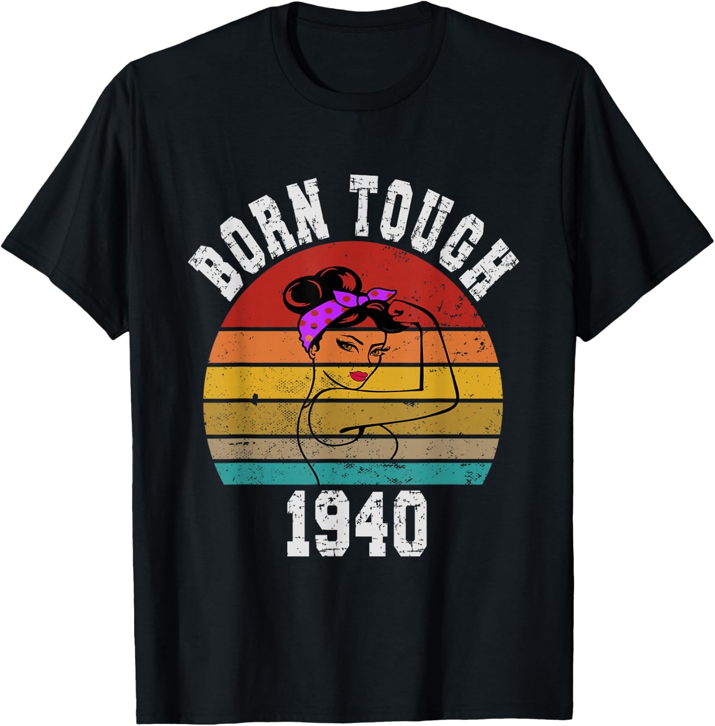 Vintage Tough Woman Born in 1940 T-Shirt - T-Shirt | Black
