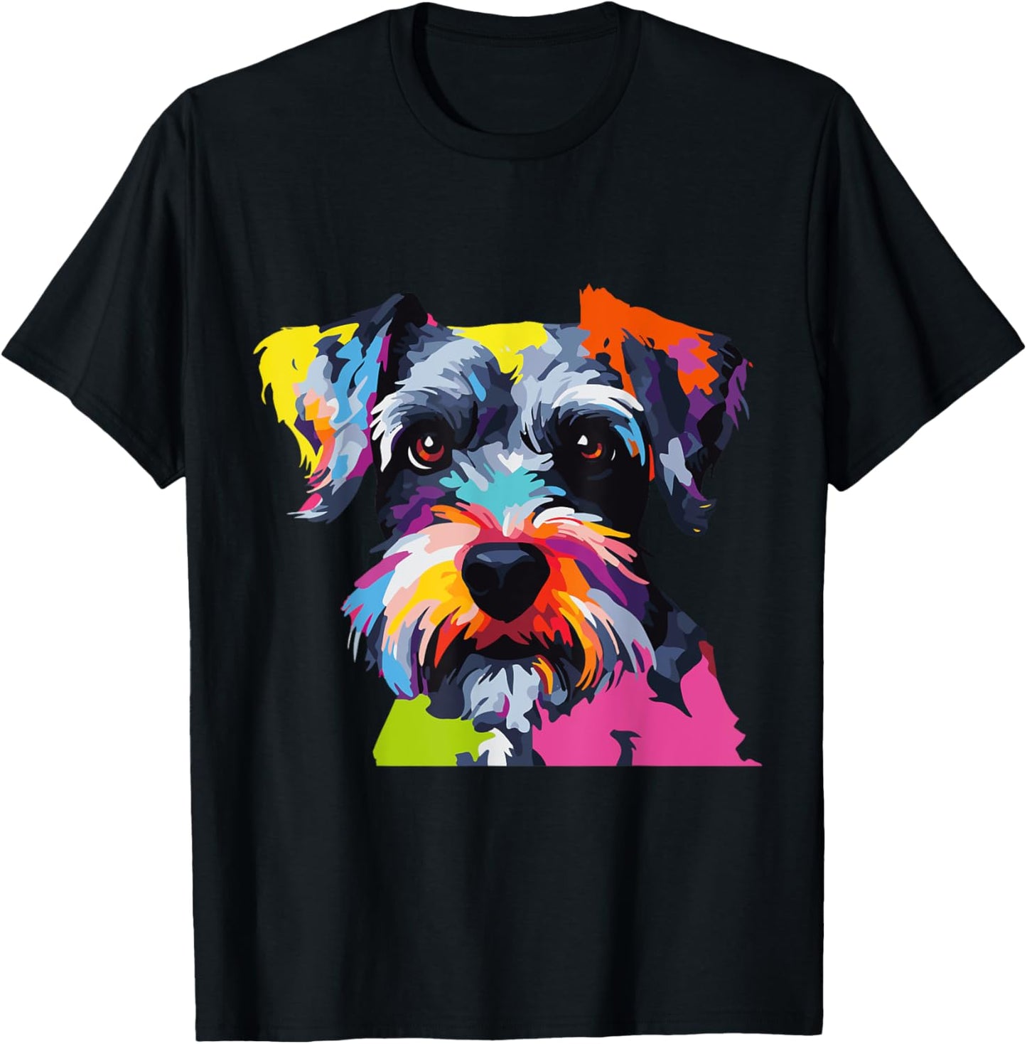 Miniature Schnauzer Pop Art Dog Mini Schnauzer Women Girls Kids T-Shirt - T-Shirt | Black
