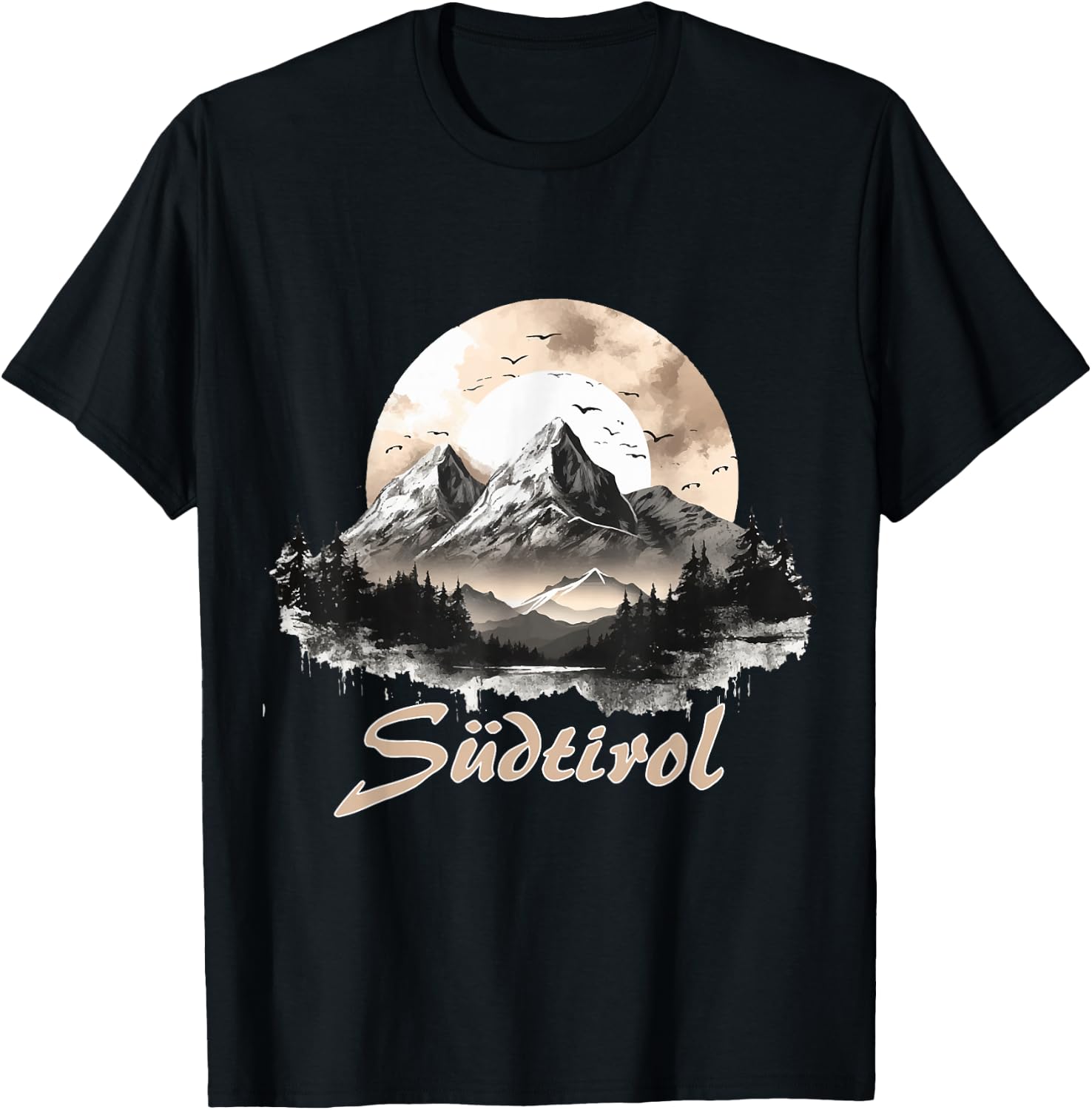 Südtirol mit Berge für Südtiroler & Südtirolerinnen T-Shirt - T-Shirt | Black