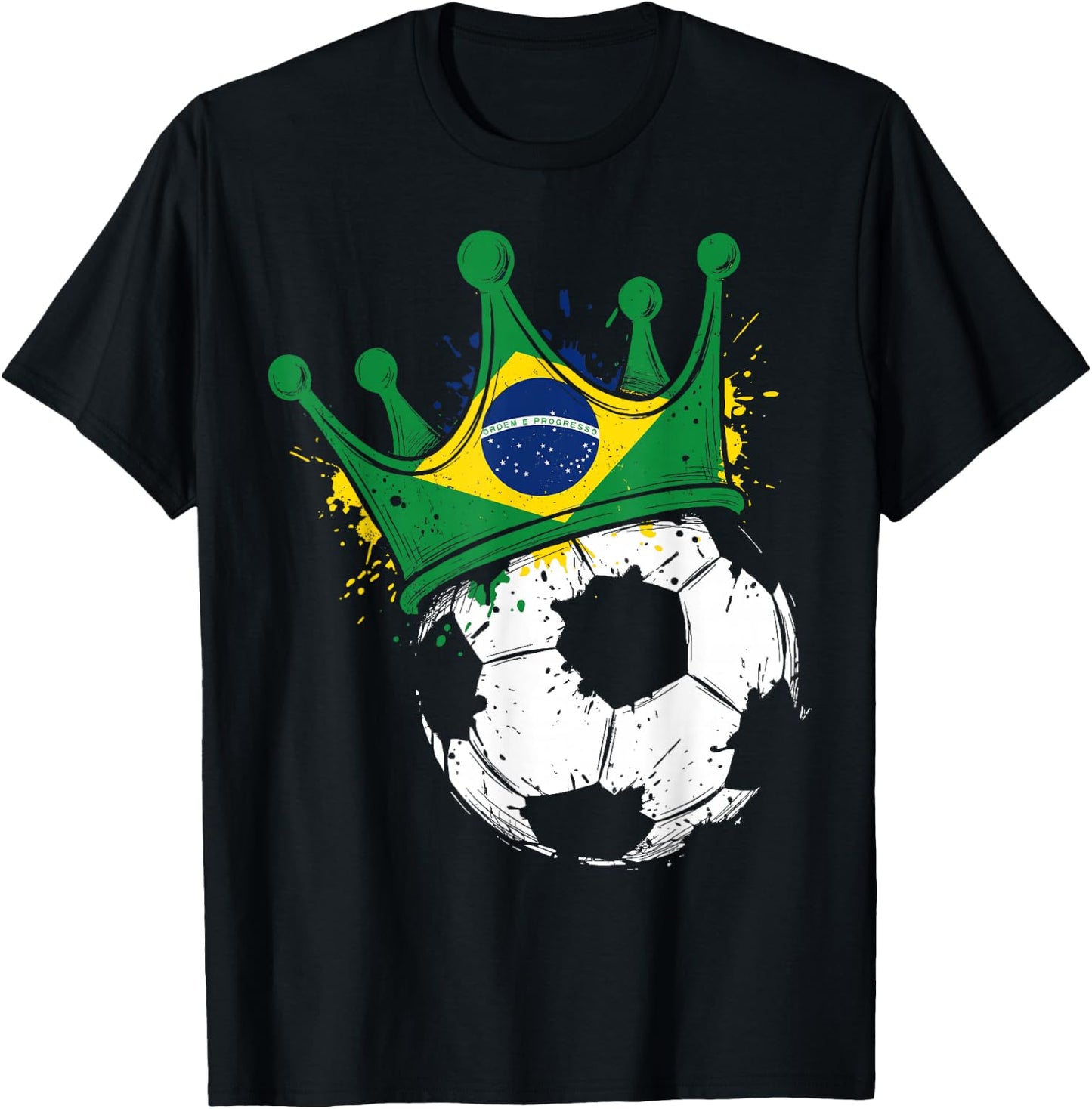 Brazilian Flag Novelty Brazil T-Shirt - T-Shirt | Black