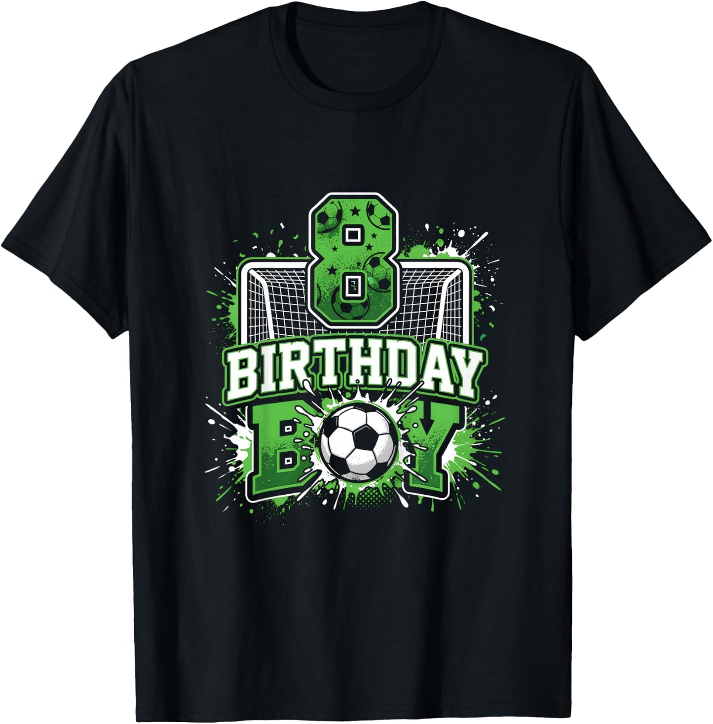 Filet de Football pour 8e Anniversaire garçon 8 Ans T-Shirt - T-Shirt | Black