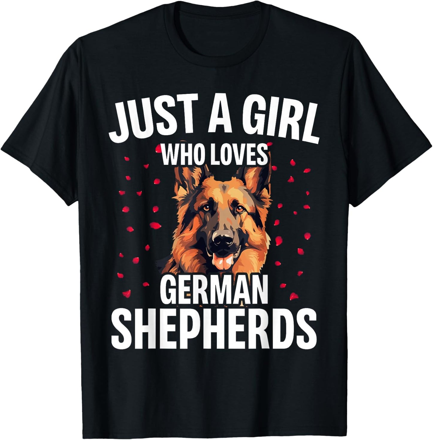 Funny German Shepherd Art For Girls Women Kids Dog Lovers T-Shirt - T-Shirt | Black