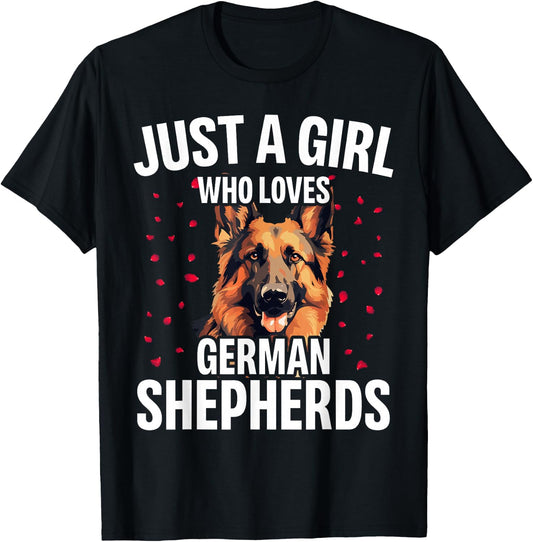 Funny German Shepherd Art For Girls Women Kids Dog Lovers T-Shirt - T-Shirt | Black