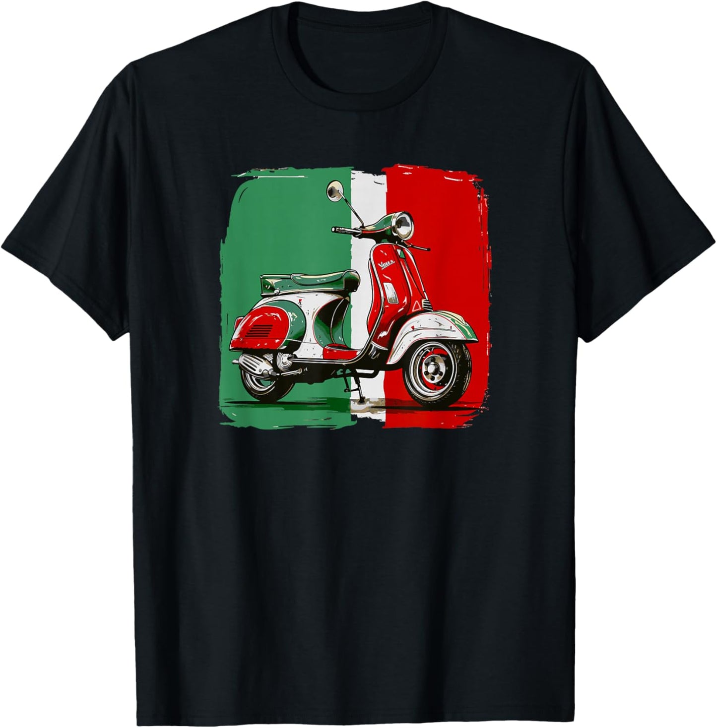 Tricolore - Italian Flag Italian Scooter T-Shirt - T-Shirt | Black