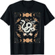 Dark Academia Aesthetic Celestial Boho Tarot Snakes Witchy T-Shirt - T-Shirt | Black