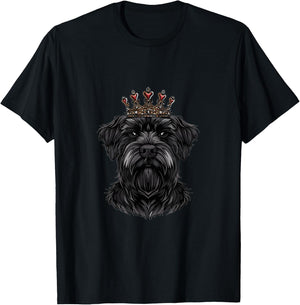 Black Russian Terrier Dog Breed Wearing Crown T-Shirt - T-Shirt | Black