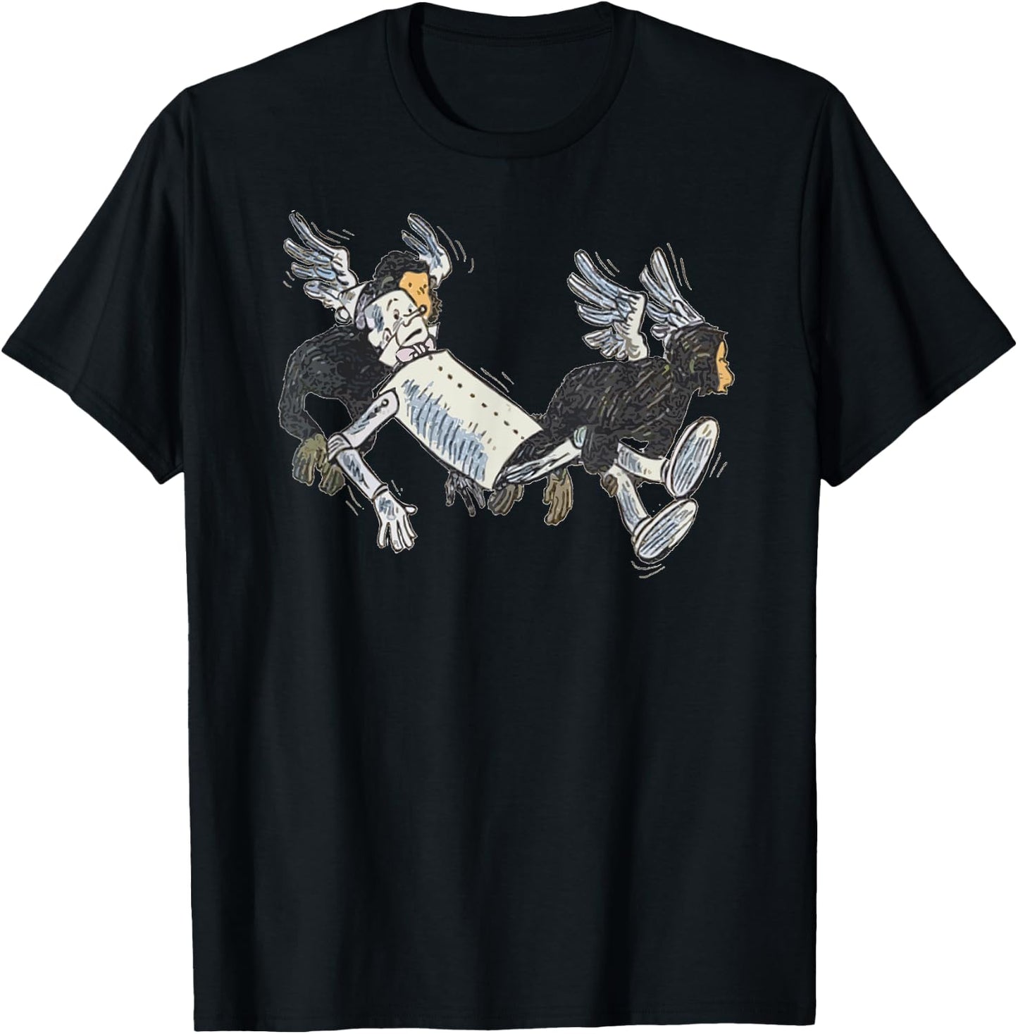 Retro Tin Man Shirt Art-Tinman Wizard Of OZ Flying Monkeys T-Shirt - T-Shirt | Black