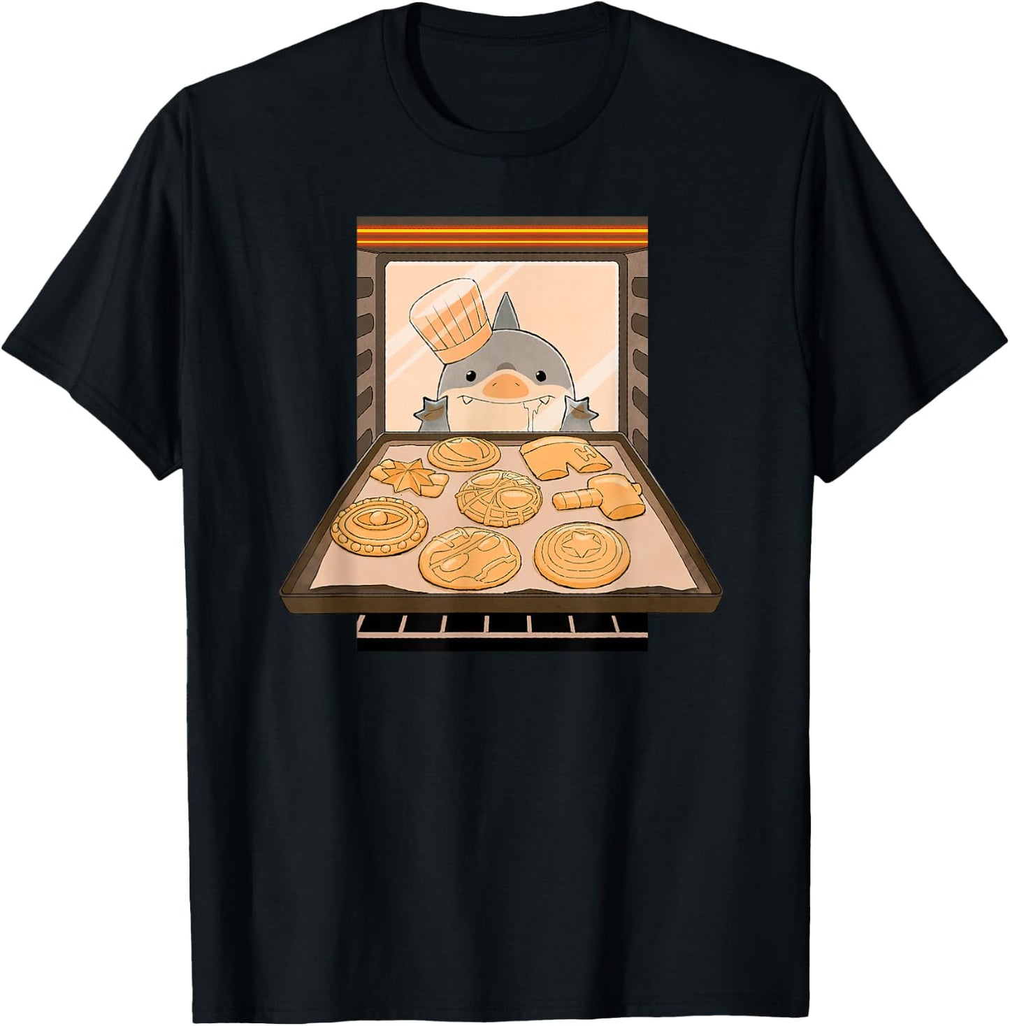 Marvel Jeff The Land Shark Baking Cookies T-Shirt - T-Shirt | Black
