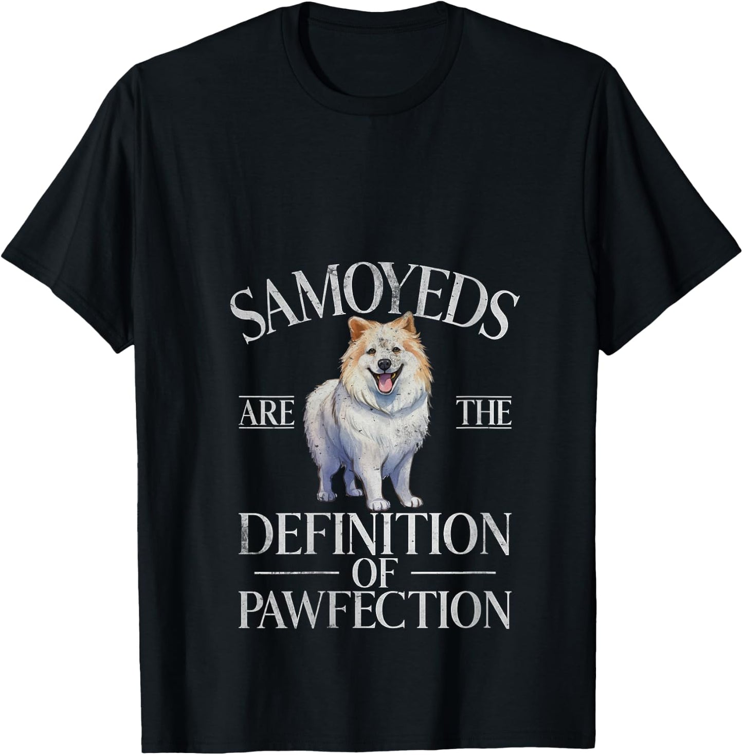 Samoyeds are the Definition of Pawfection Samoyed V-Neck T-Shirt - T-Shirt | Black
