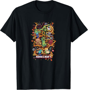 Minecraft Group Shot Funtage Arrow Composition , Black, S T-Shirt - T-Shirt | Black