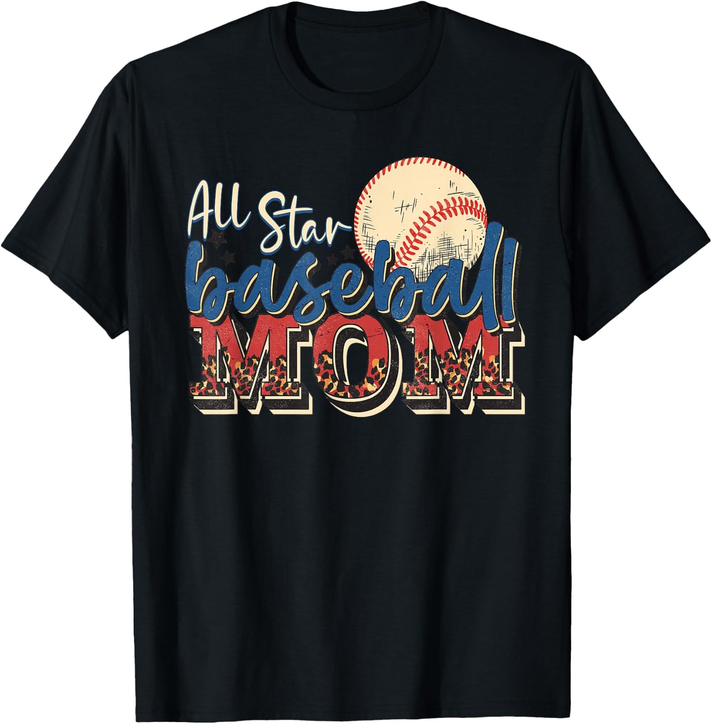 All Star Baseball Mom T-Shirt - T-Shirt | Black