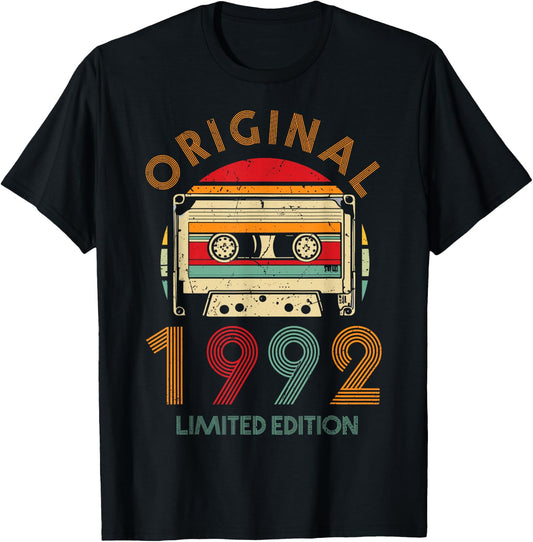 32nd Birthday Original Men Women Vintage Vintage 1992 , black T-Shirt - T-Shirt | Black