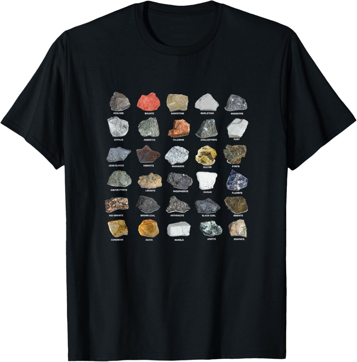Ore Minerals Gemstones and Crystals Rock Collecting T-Shirt - T-Shirt | Black