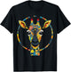 Giraffe Artwork Colourful Animals Zoo Giraffe T-Shirt - T-Shirt | Black
