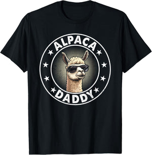 Alpaca Daddy Llama Daddy Alpaca Farmer Alpaca Dad T-Shirt - T-Shirt | Black