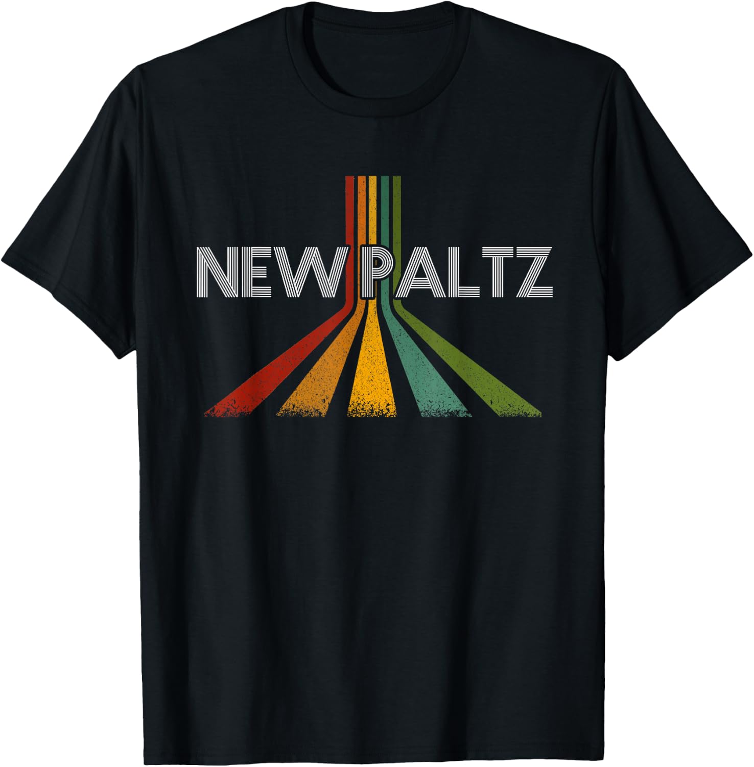 New Paltz New York Vintage Retro T-Shirt - T-Shirt | Black