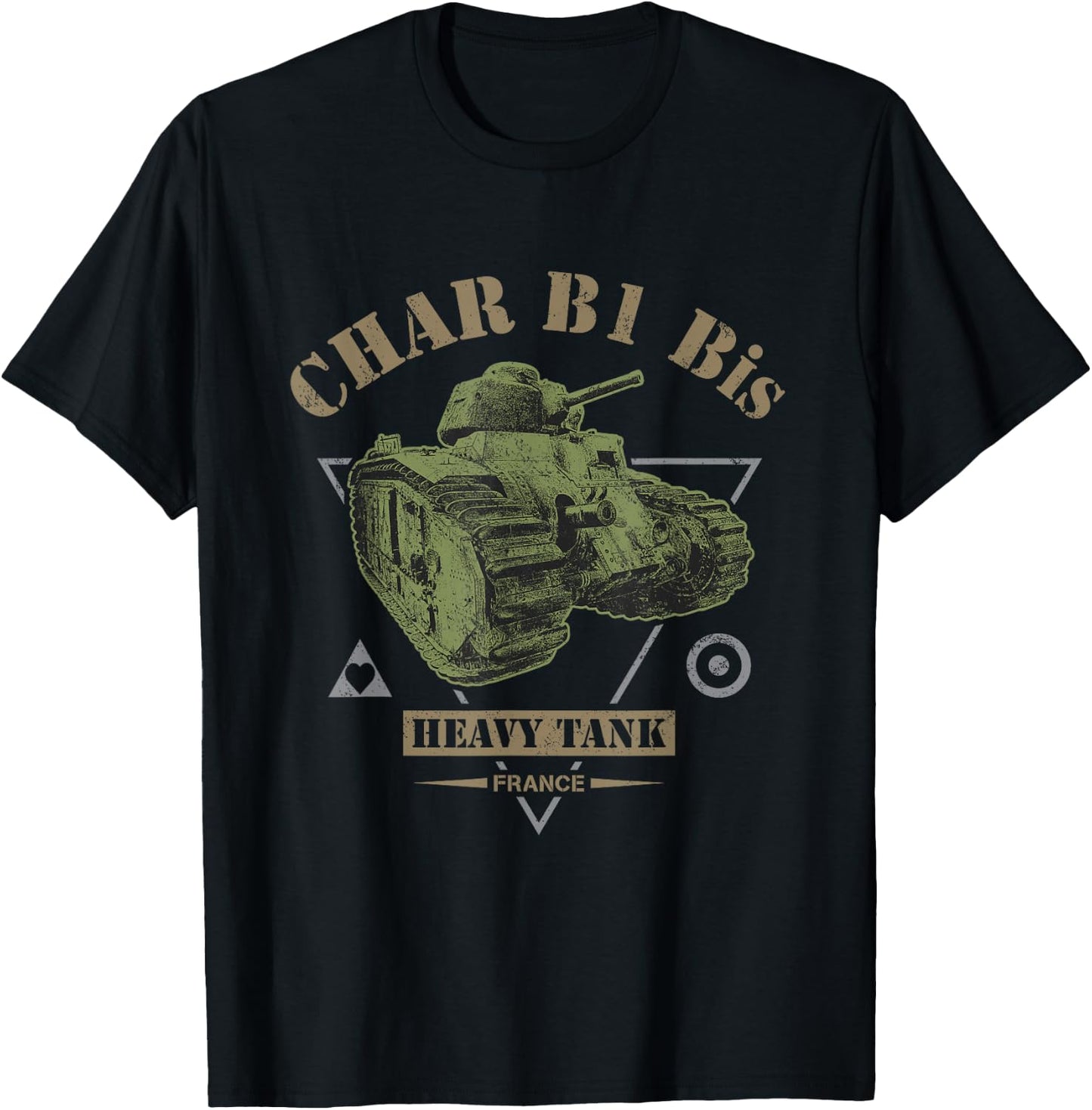 Char B1 Bis WW2 Tank T-Shirt - T-Shirt | Black