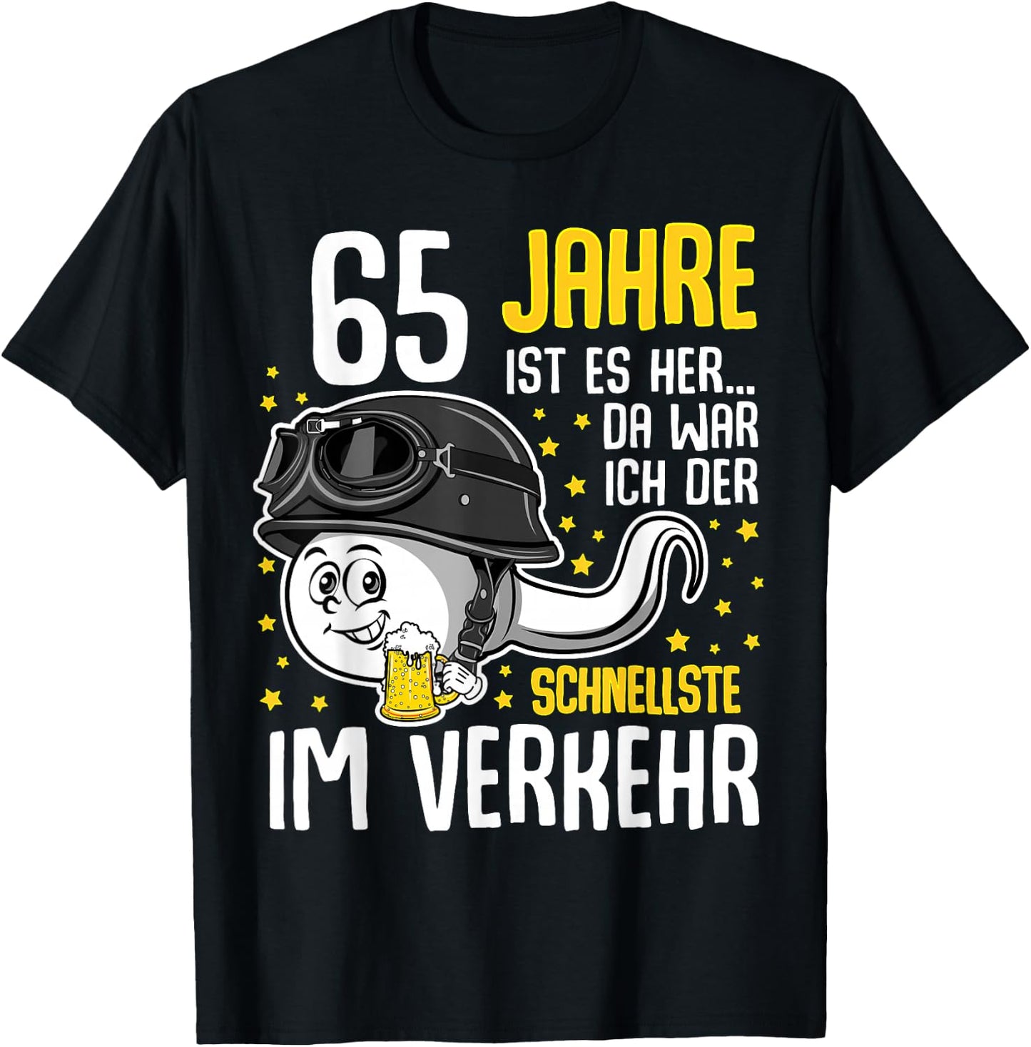Men's "Vor 65 Jahren der Fastest in Traffic" 65th Birthday Man , black T-Shirt - T-Shirt | Black