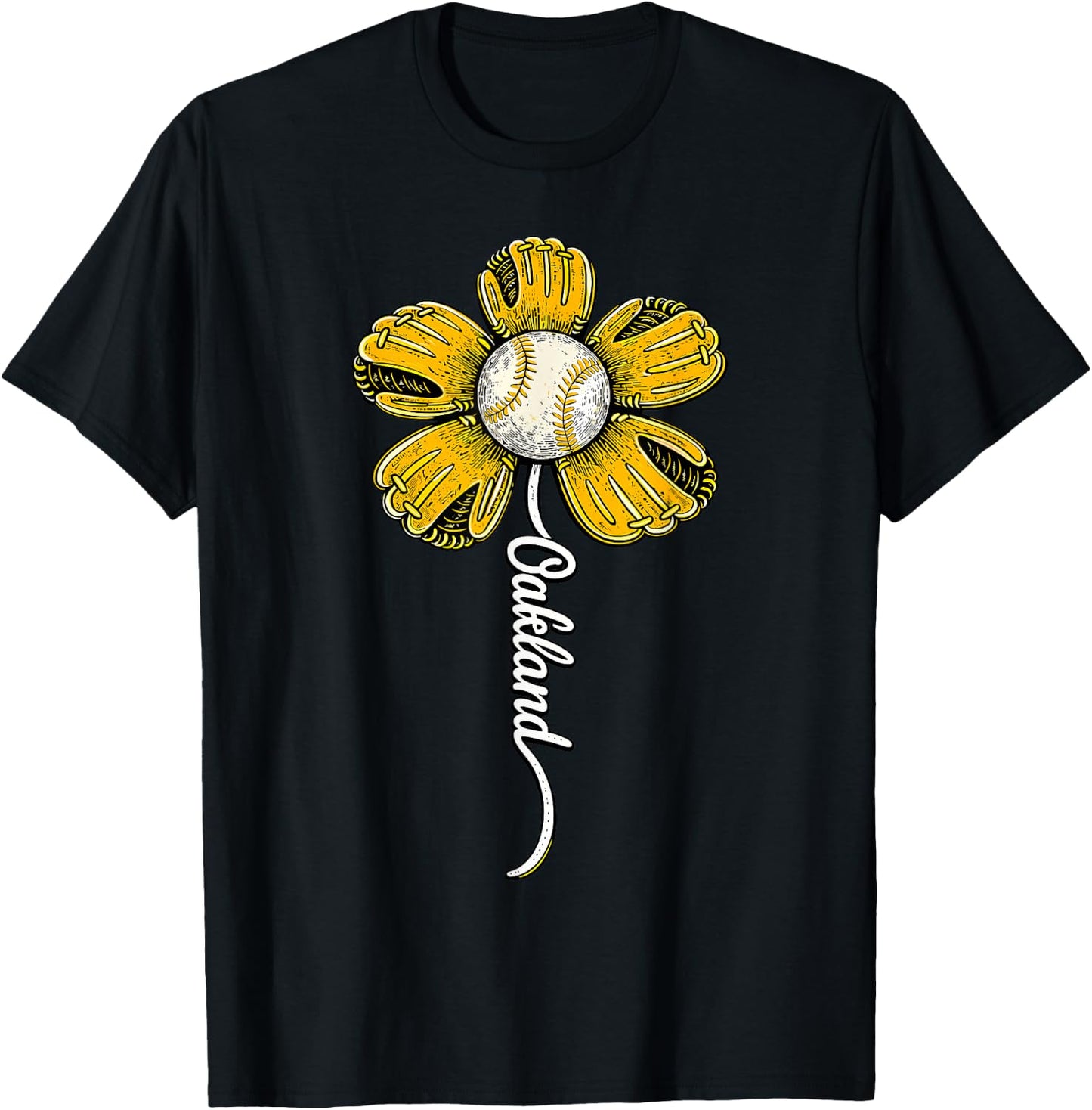 Oakland Flower Women Boys Girls Kids T-Shirt - T-Shirt | Black