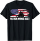 Father Mows Best Lawn Care Dad Mowing Patriotic Father's Day T-Shirt - T-Shirt | Black