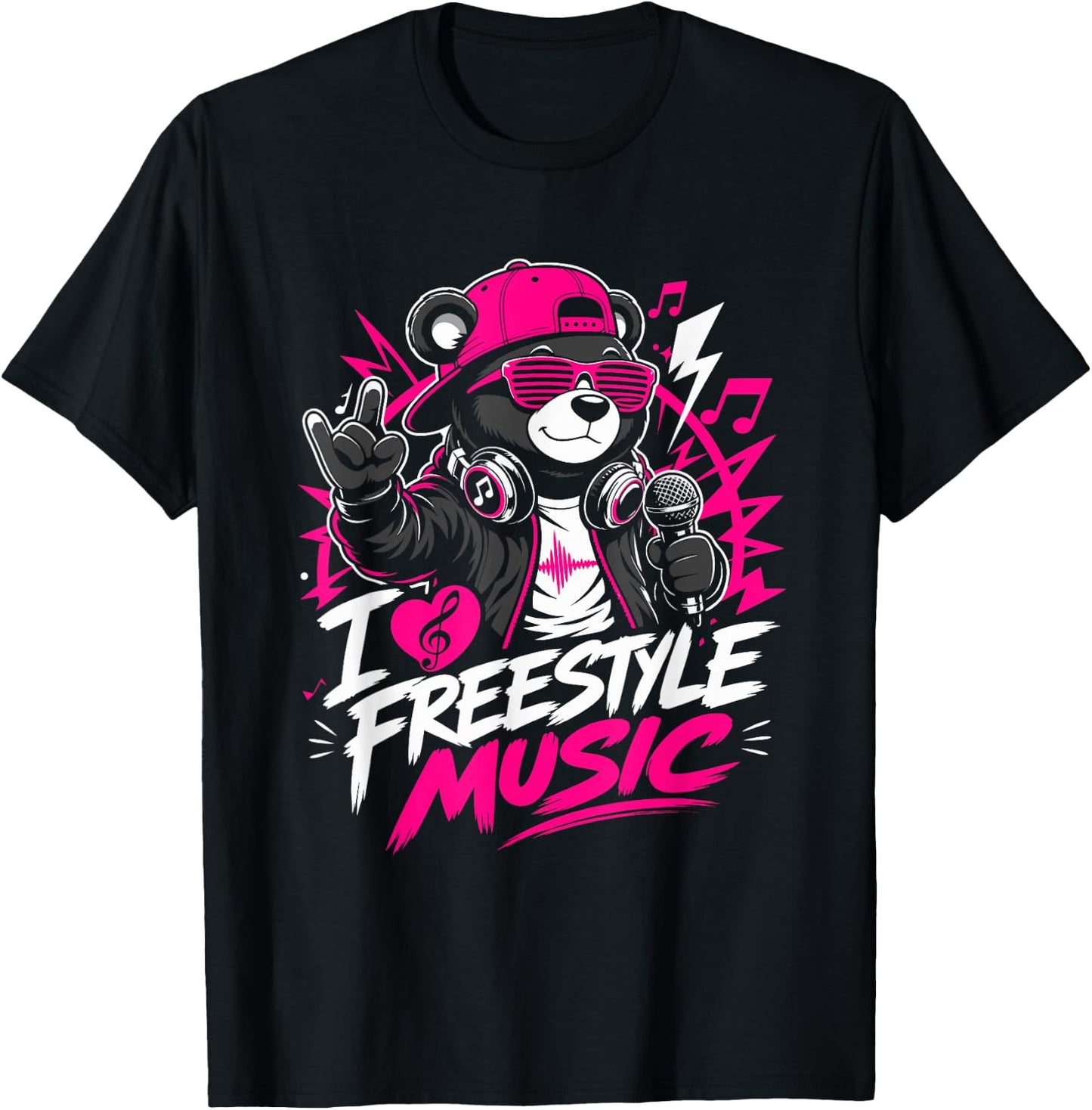 I Love Freestyle Music T-Shirt - T-Shirt | Black
