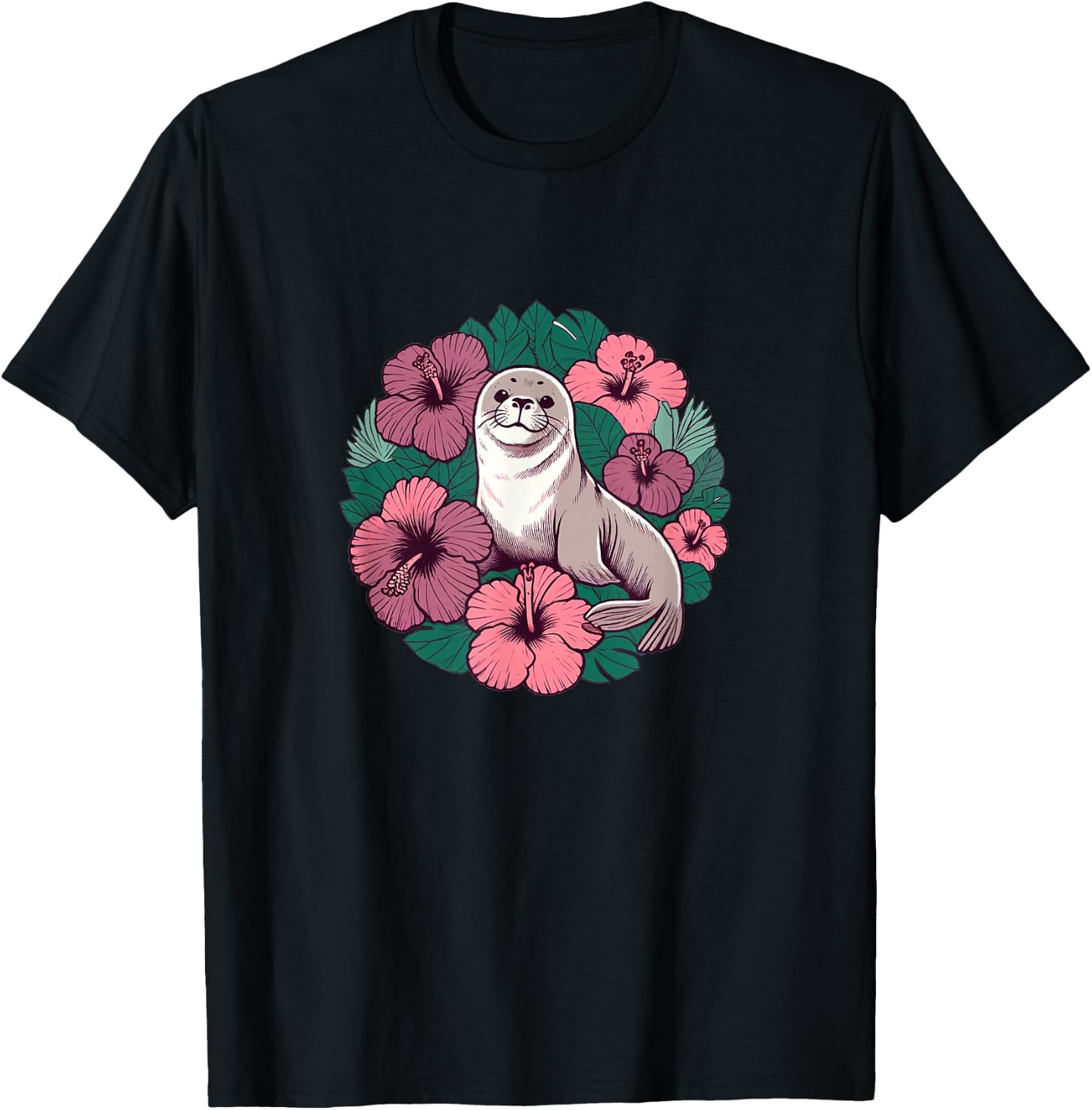 Retro Hawaii Hawaiian monk seal T-Shirt - T-Shirt | Black
