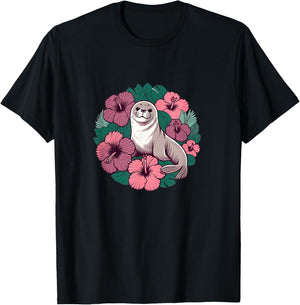 Retro Hawaii Hawaiian monk seal T-Shirt - T-Shirt | Black