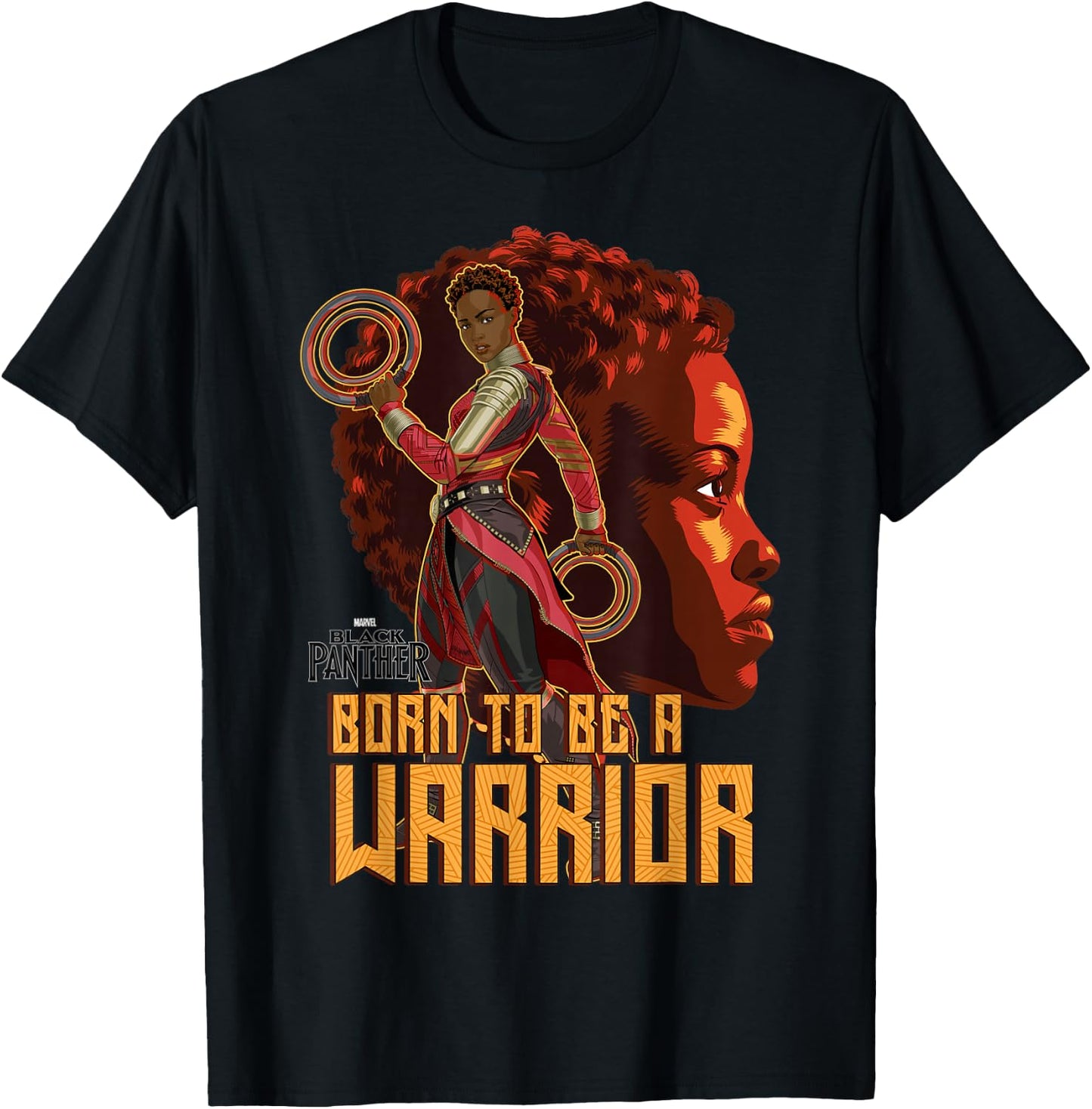 Marvel Black Panther Movie Nakia Profile Graphic T-Shirt - T-Shirt | Black