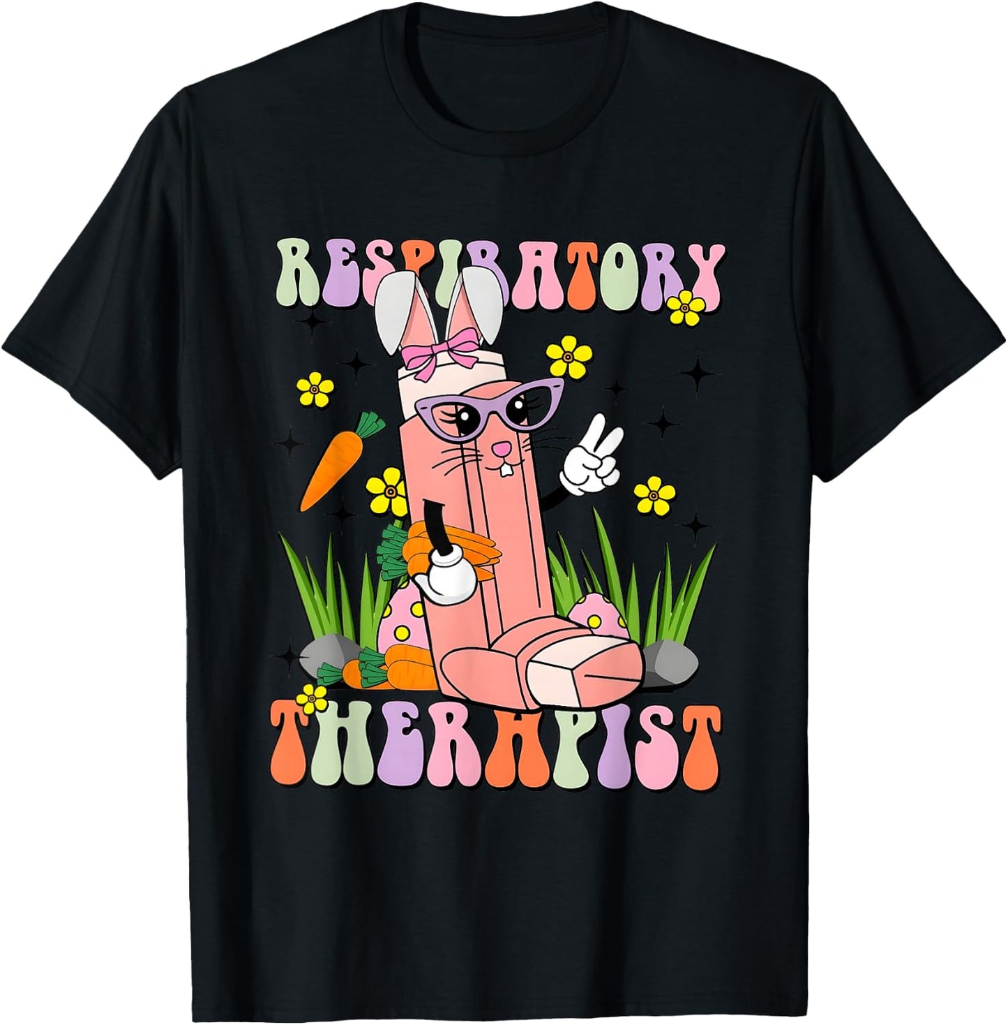 Easter Day Respiratory Therapist Easter Day Lung Squad T-Shirt - T-Shirt | Black