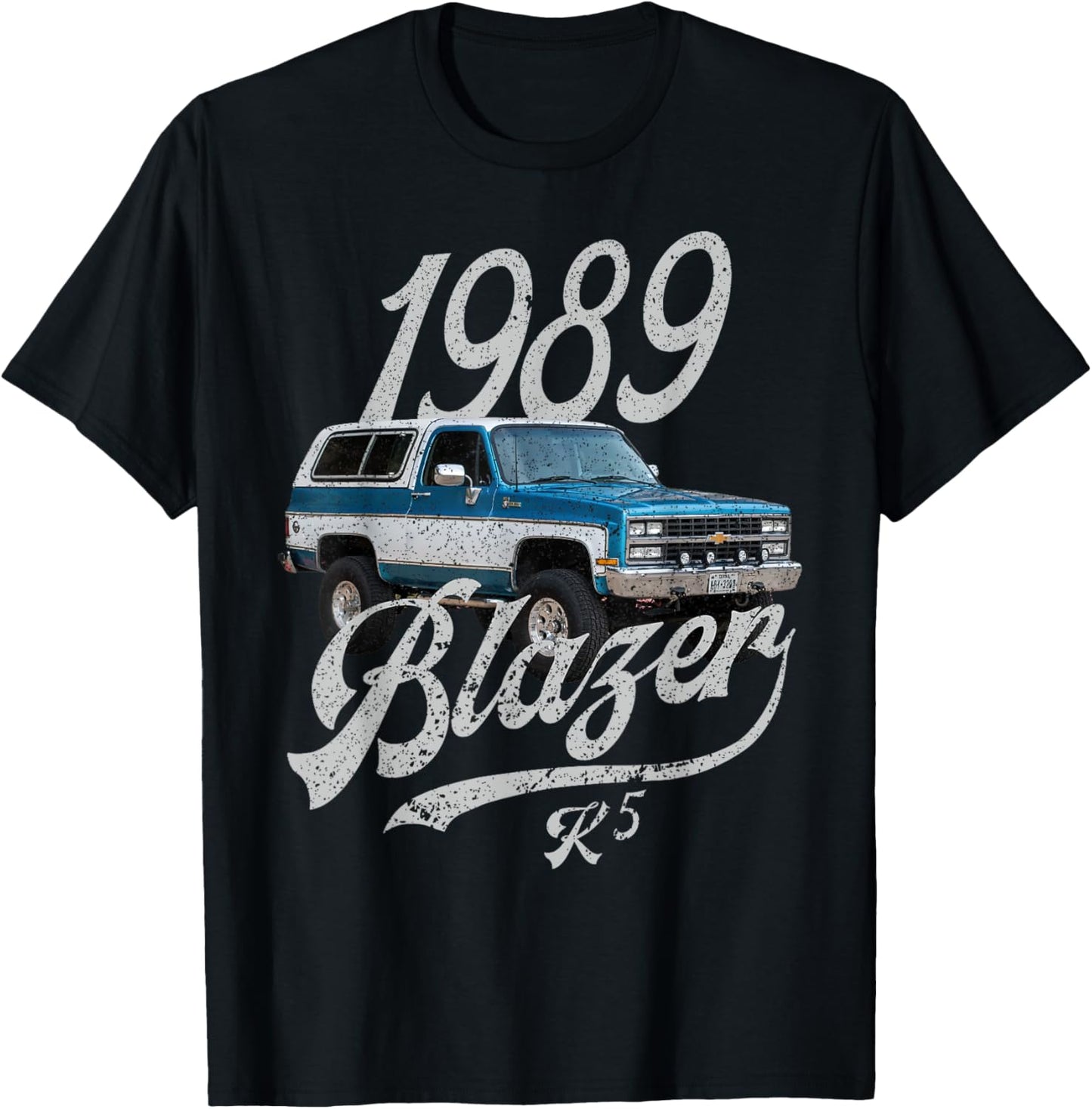 1989 k5 blazer Blue White T-Shirt - T-Shirt | Black