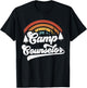 Summer Camp Counselor Staff Groovy Rainbow Camp Counselor T-Shirt - T-Shirt | Black