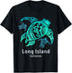 Long Island Bahamas Sea Blue Tribal Turtle T-Shirt - T-Shirt | Black