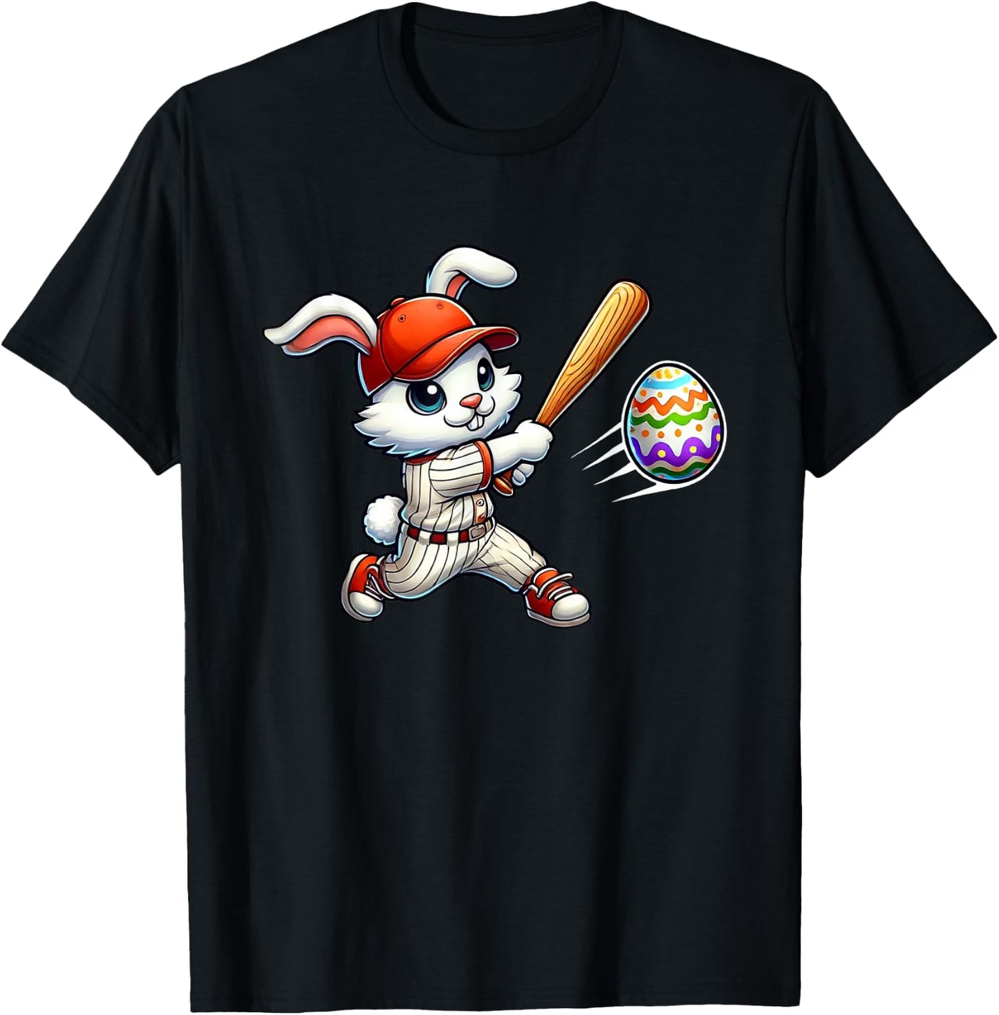 Easter Baseball Design for Boys Easter Bunny T-Shirt - T-Shirt | Black